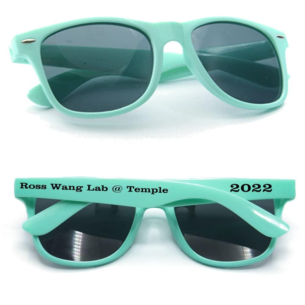 GZLDGIFTS Personalized Party Sunglasses Bulk Wedding Favors Gifts For Guests Custom Birthday Bachelor School Graduation Bridal Groomman Bride Company Personalized Party Sunglasses Gifts(250PC Light Teal)