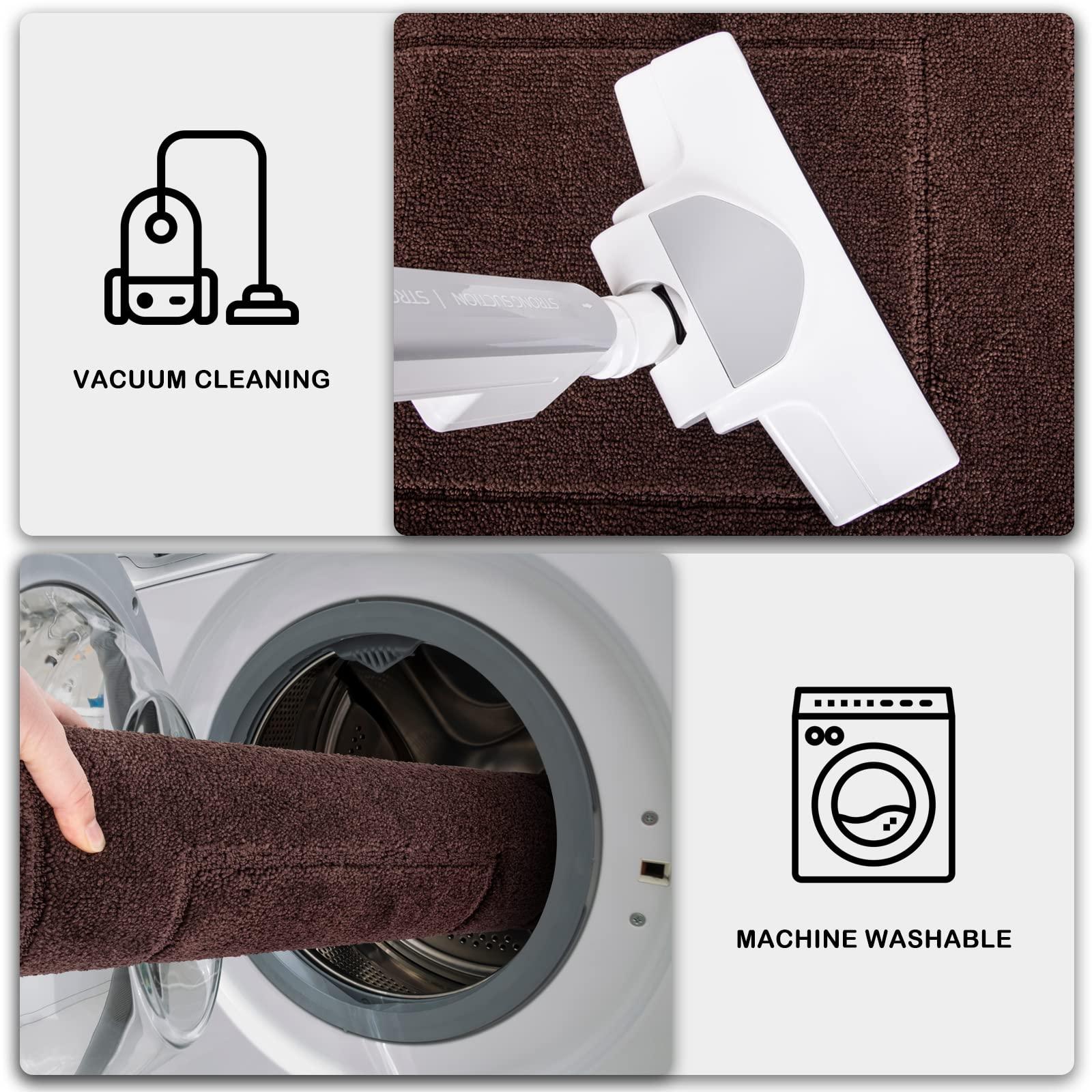 PURRUGS PURRUGS Machine Washable Kitchen Rug 24" x 35.5", Non-Slip/Skid Kitchen Runner Rugs & Floor Mats, Super Absorbent Soft Standing Mats for Kitchen, Sink & Laundry, Brown