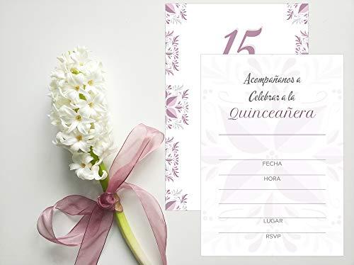 Elcer Elcer 20 Quinceaera Party Invitations with envelopes | Blank Fill-in Invites | 5 x 7 | 15th Birthday Party Favor | Sweet 15 | En Espaol | In Spanish