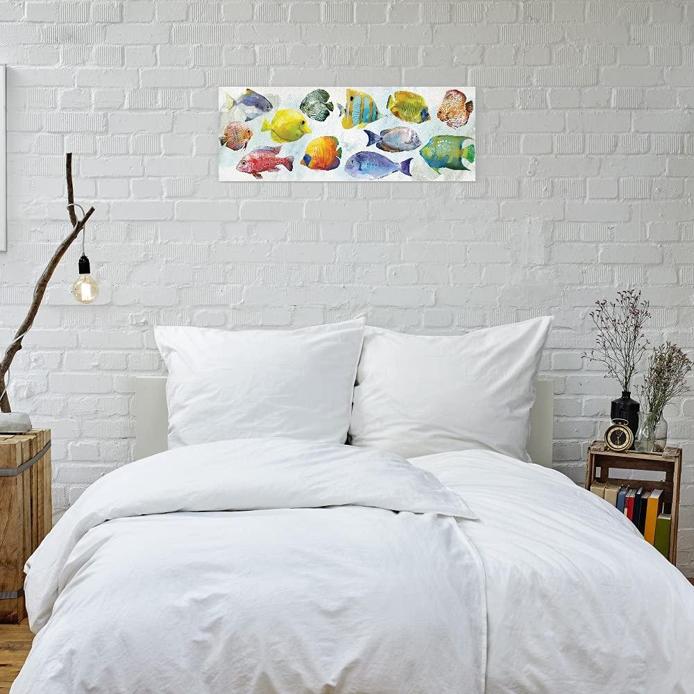 Fine Art Canvas Fine Art Canvas Tropical Swim Canvas Wall Decor by Artist Studio Arts for Living Room, Bedroom, Bathroom, Kitchen, Office, Bar, Dining & Guest Room - Ready to Hang - 60 in x 22 in