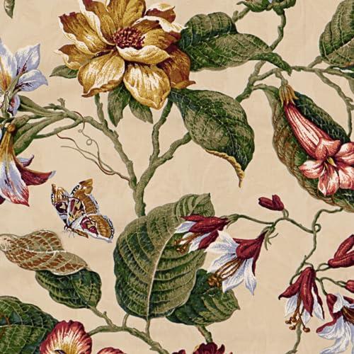 Waverly Waverly Laurel Springs Modern Farmhouse Floral 3-Piece Reversible Quilt Bedding Bedspread Set, Full/Queen, Parchment