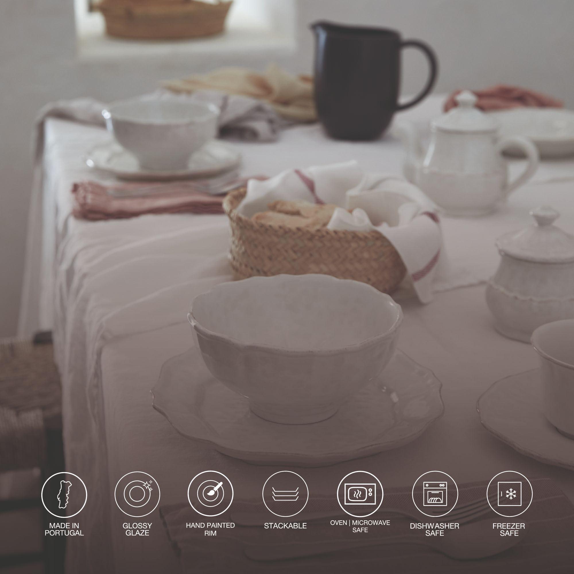 Casafina Casafina Ceramic Stoneware 11\'\' Dinner Plate - Impressions Collection, White | Microwave & Dishwasher Safe Dinnerware | Food Safe Glazing | Restaurant Quality Tableware