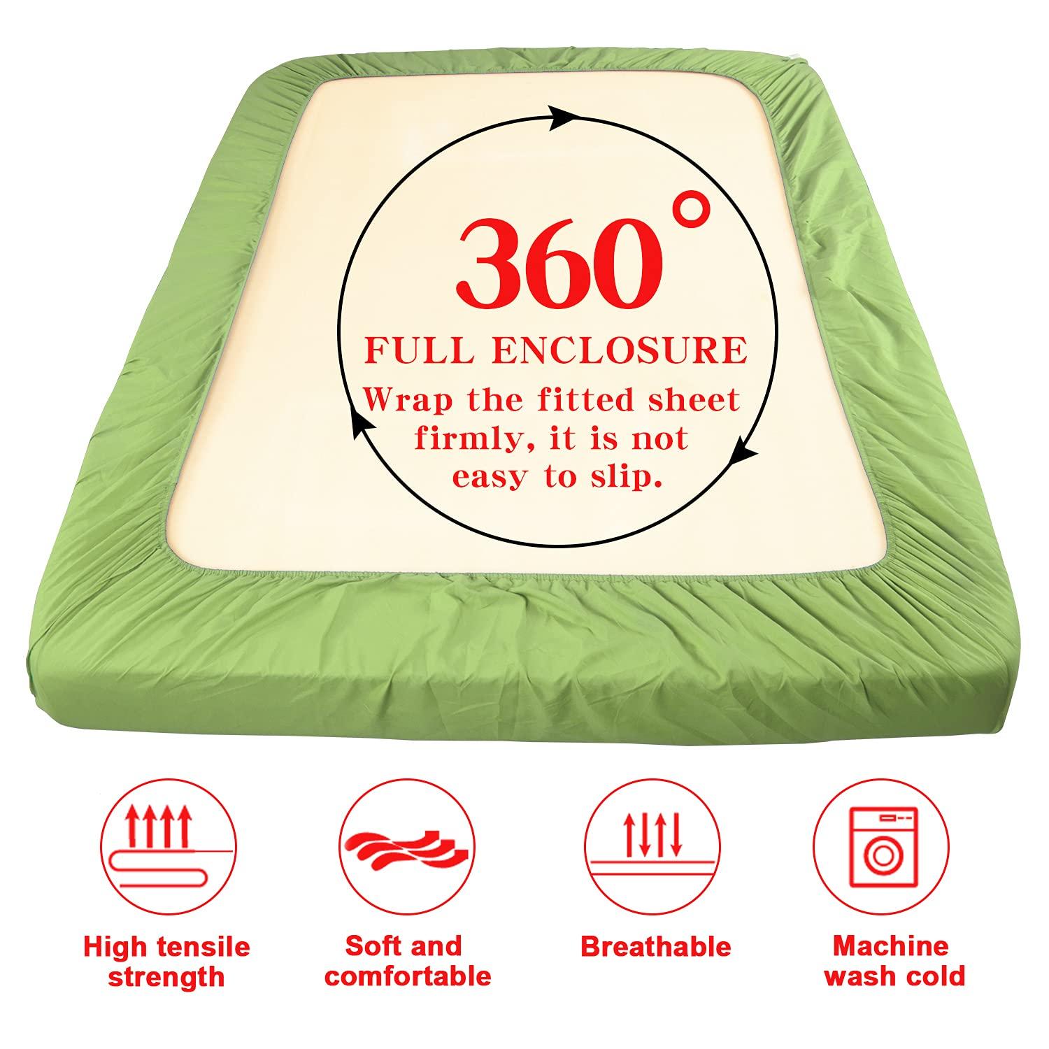 Cotton Home Depot California King 1 PC Fitted Sheet 600 Thread Count 100% Egyptian Queen White 1pc, 100% Long Staple Cotton Fitted Sheets, Bed Fitted Sheet fit Upto 18 inch Deep Pockets Sage Green