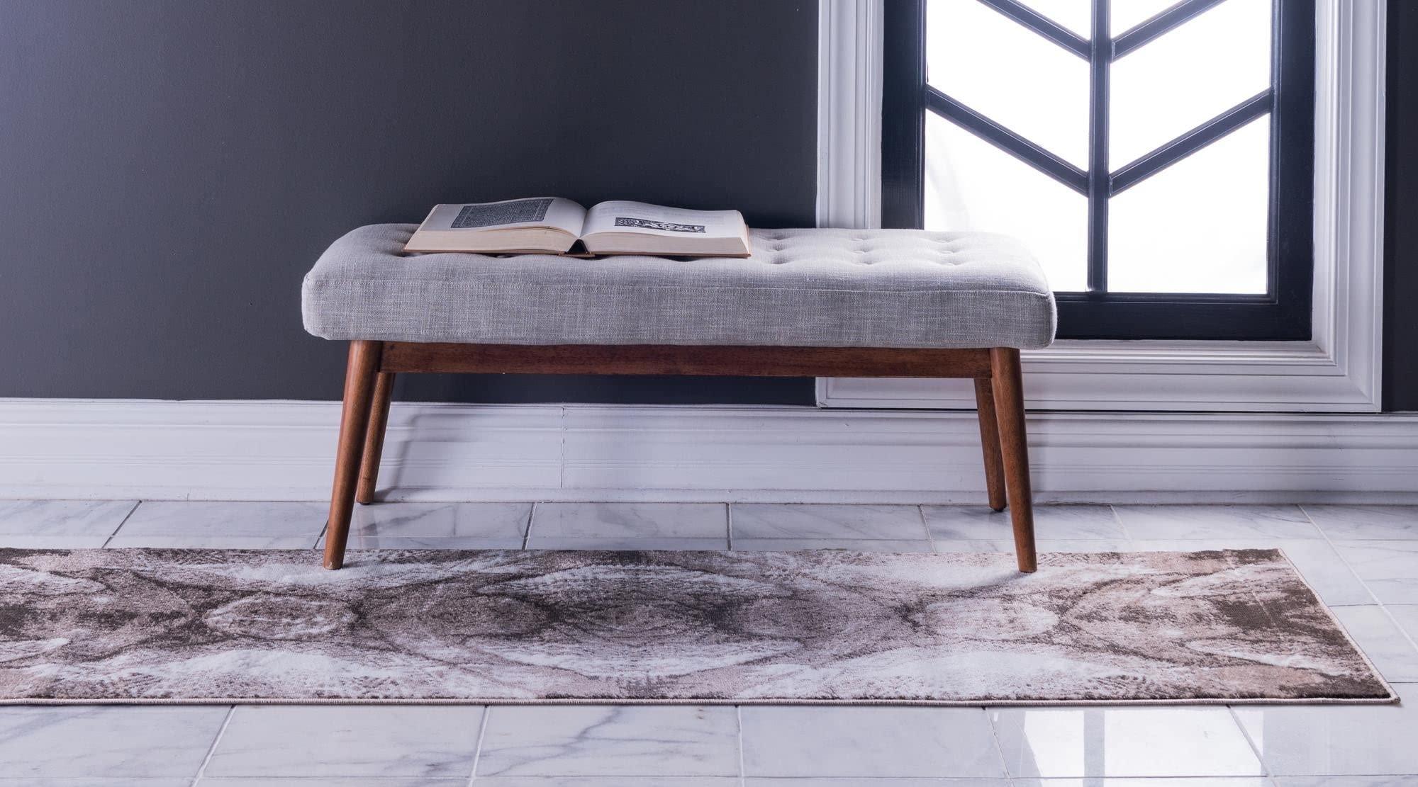 Rugs.com Rugs.com Monte Carlo Collection Rug 3\' 3 x 19\' 8 Runner Brown Medium Rug Perfect for Living Rooms, Large Dining Rooms, Open Floorplans