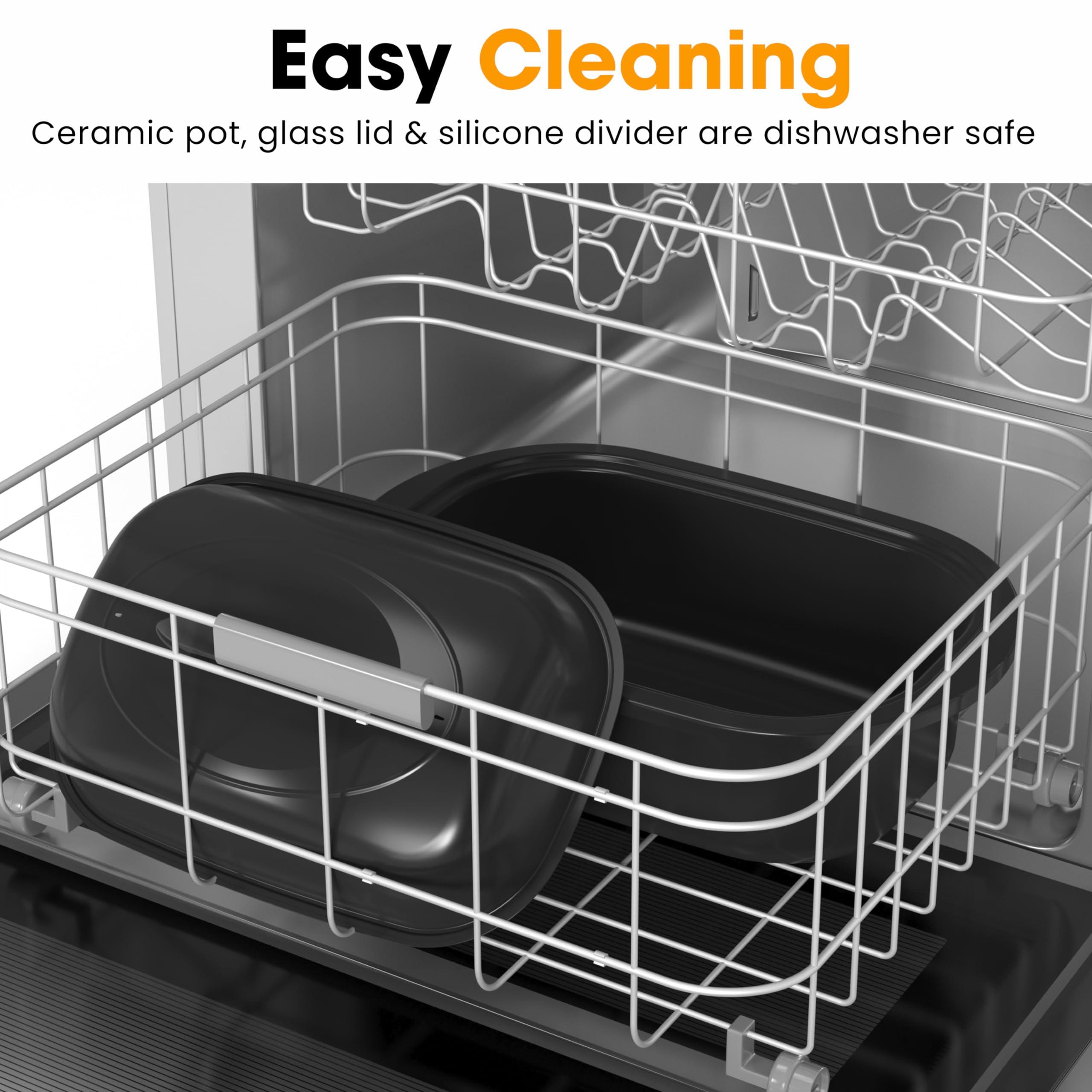 HEYNEMO Roaster Oven, 20Qt Turkey Roaster Oven Buffet with Self-Basting Lid, 1450W Electric Roaster Oven with Cool-Touch Handles, Stainless Steel Roaster Oven with Removable Pan and Rack, Silver