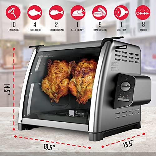 Ronco Ronco 5500 Series Rotisserie Oven, Stainless Steel Countertop Rotisserie Oven, 3 Cooking Functions: Rotisserie, Sear and No Heat Rotation, 12-Pound Capacity