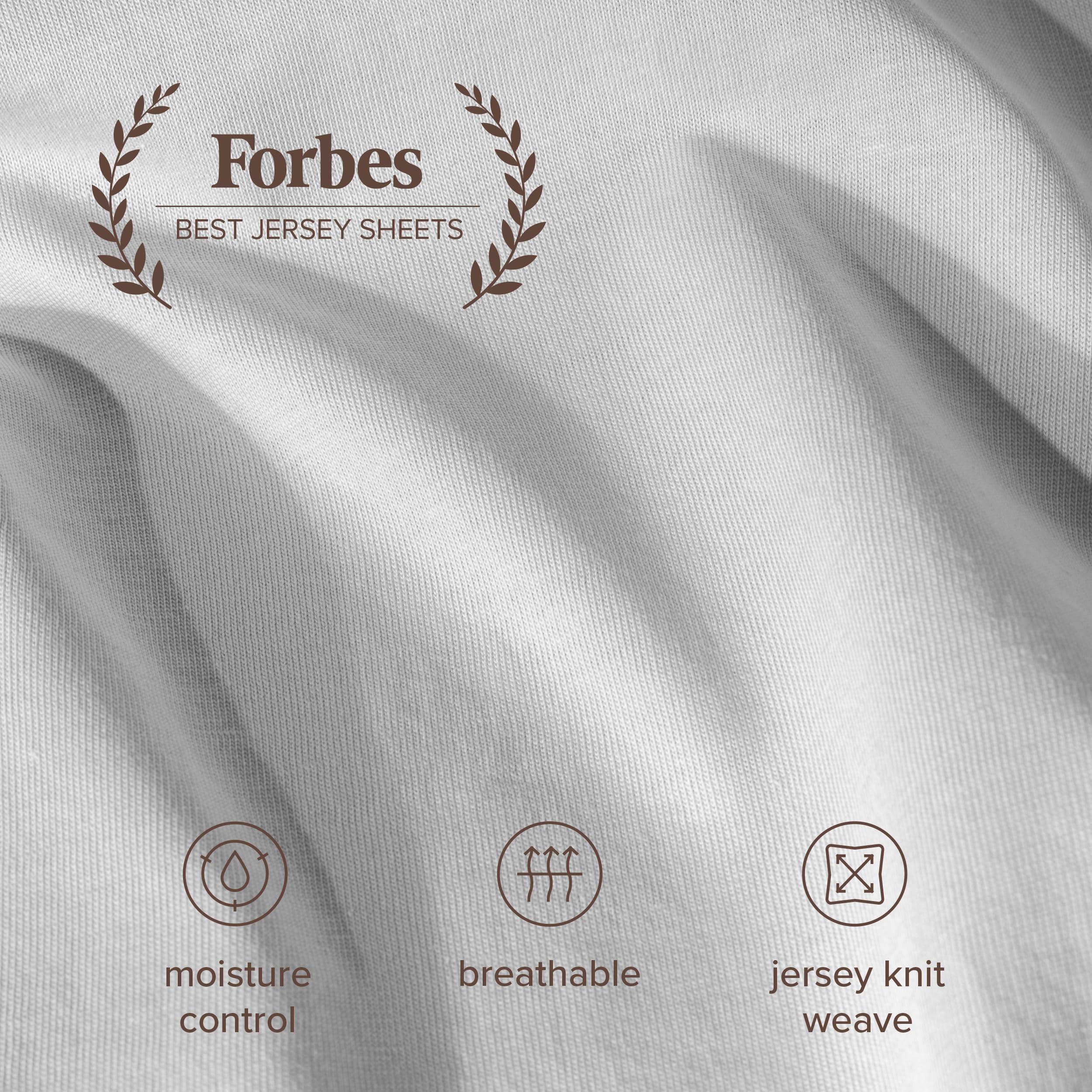 Bare Home Bare Home 100% Organic Cotton Jersey Sheet Set, Ultra Soft, 100% Cotton - Sheet Set & Pillowcases - Deep Pocket Bed Sheets (Split King, Black)