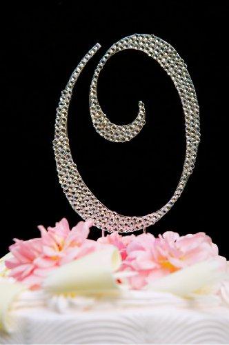 Unik Occasions Crystal Monogram Wedding Cake Topper Large Letter F