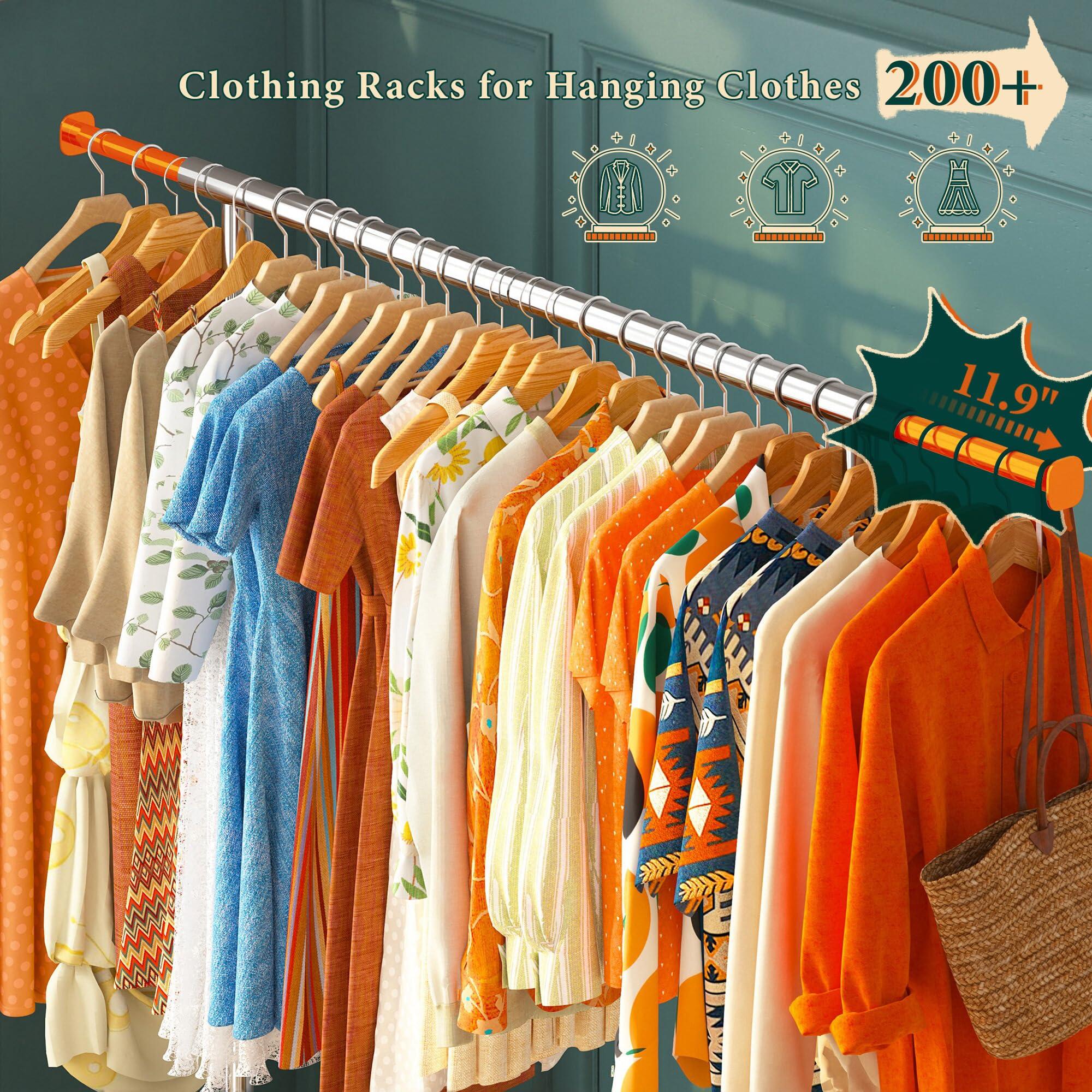 Raybee Raybee Heavy Duty Clothes Rack, Clothing Rack Load 485 LBS, Metal Garment Rack, Rolling Clothes Racks for Hanging Clothes, Portable Clothes Rack with Sturdy Wheels