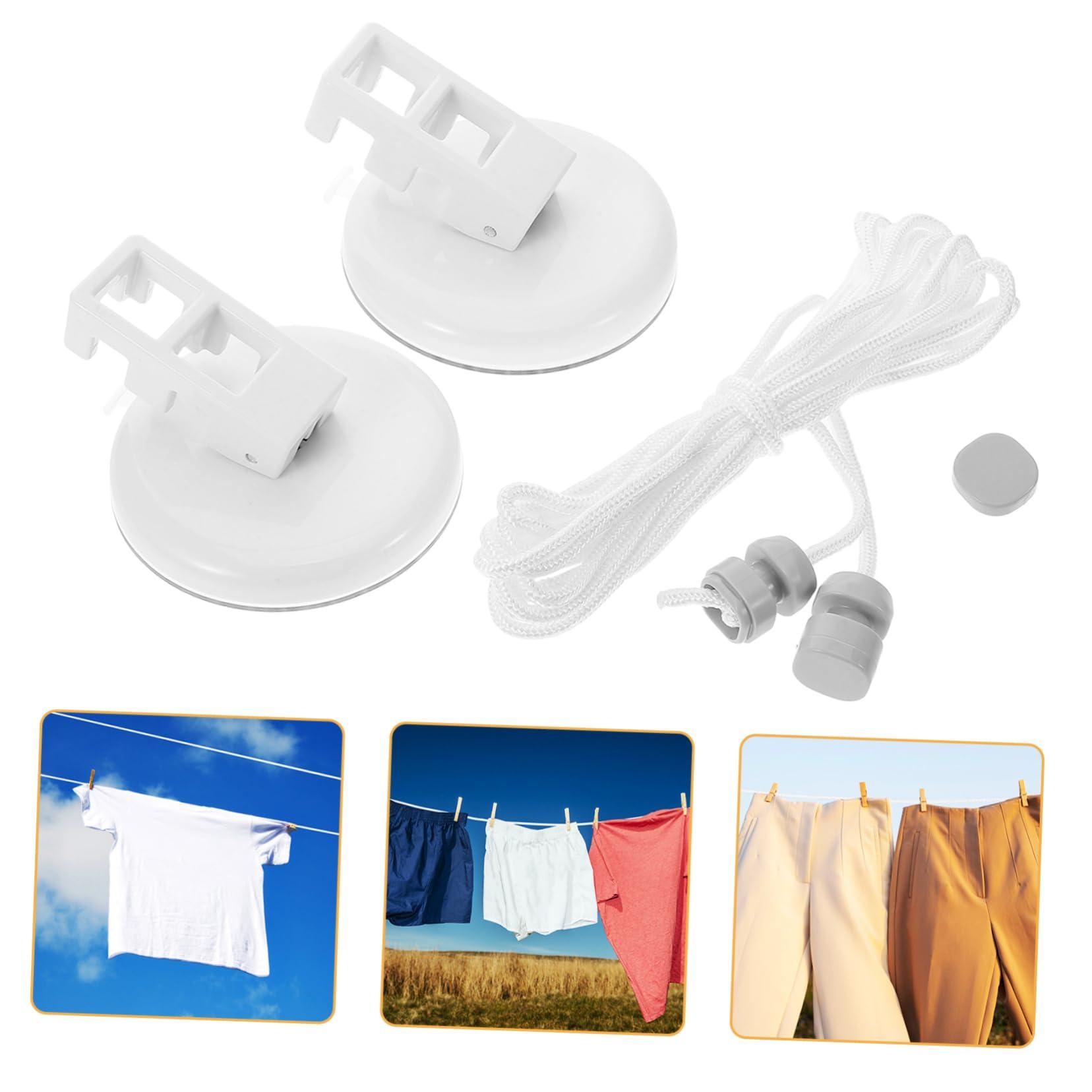 Levemolo Levemolo Outdoor Clothesline Suction Cups Suction Cup Clothespin Shower Clothesline Suction Cup Clothesline Clothes Line Ropes Rubber Suction Cup Clothes Line Nylon Braided Rope White