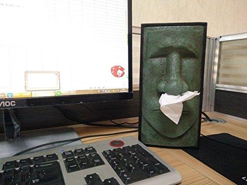 DearDo DearDo Funny Moai Tiki Head Tissue Box Easter Island Tissue Holder Schnoz Napkins Paper Dispenser Cover