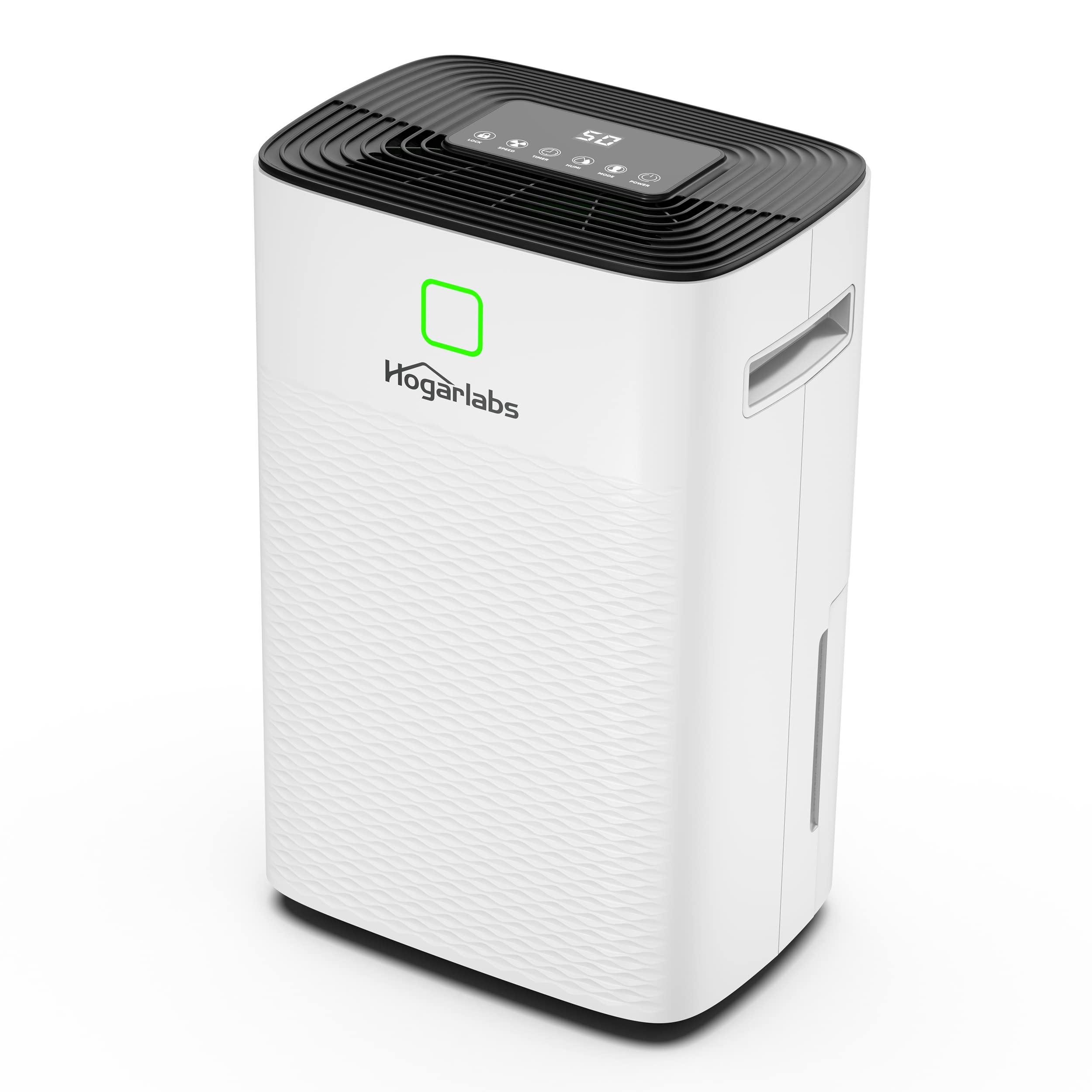 HOGARLABS HOGARLABS 34 Pint Dehumidifiers for Home Basements, with 3 Working Modes, Overflow Protection, and Auto Shut off Restart. Ultra Silent Dehumidifier with Drain Hose, Intelligent Humidity Control