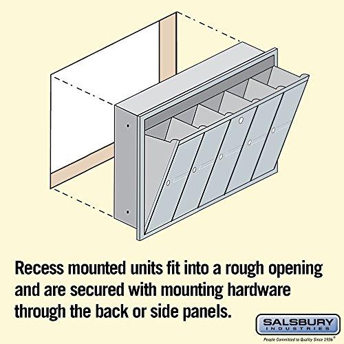 Salsbury Industries Salsbury Industries 3505ARU Recessed Mounted Vertical Mailbox with 5 Doors and USPS Access, Aluminum