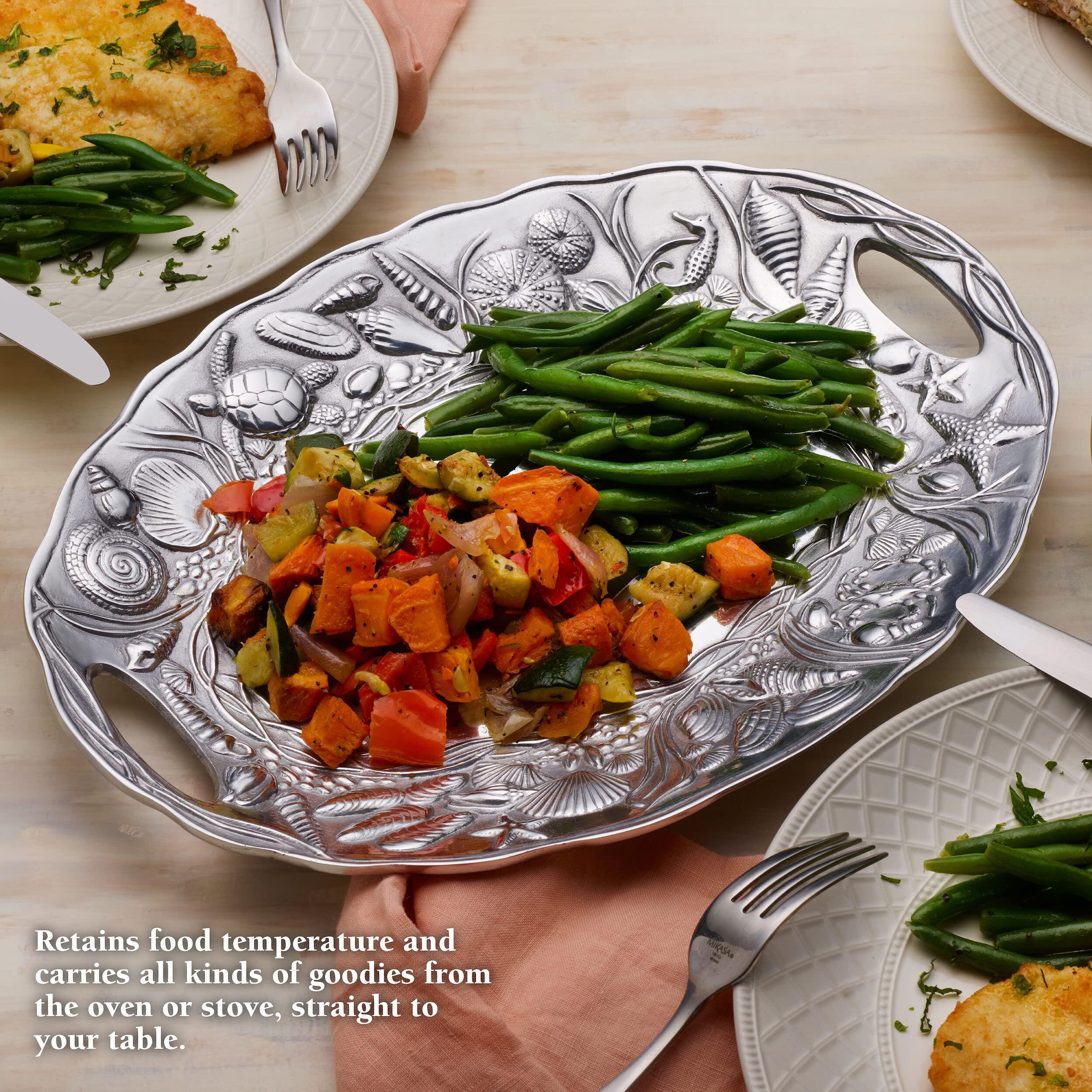 Wilton Armetale Wilton Armetale Coastal Handle Serving Tray, 16-Inch-by-11.75-Inch, Silver