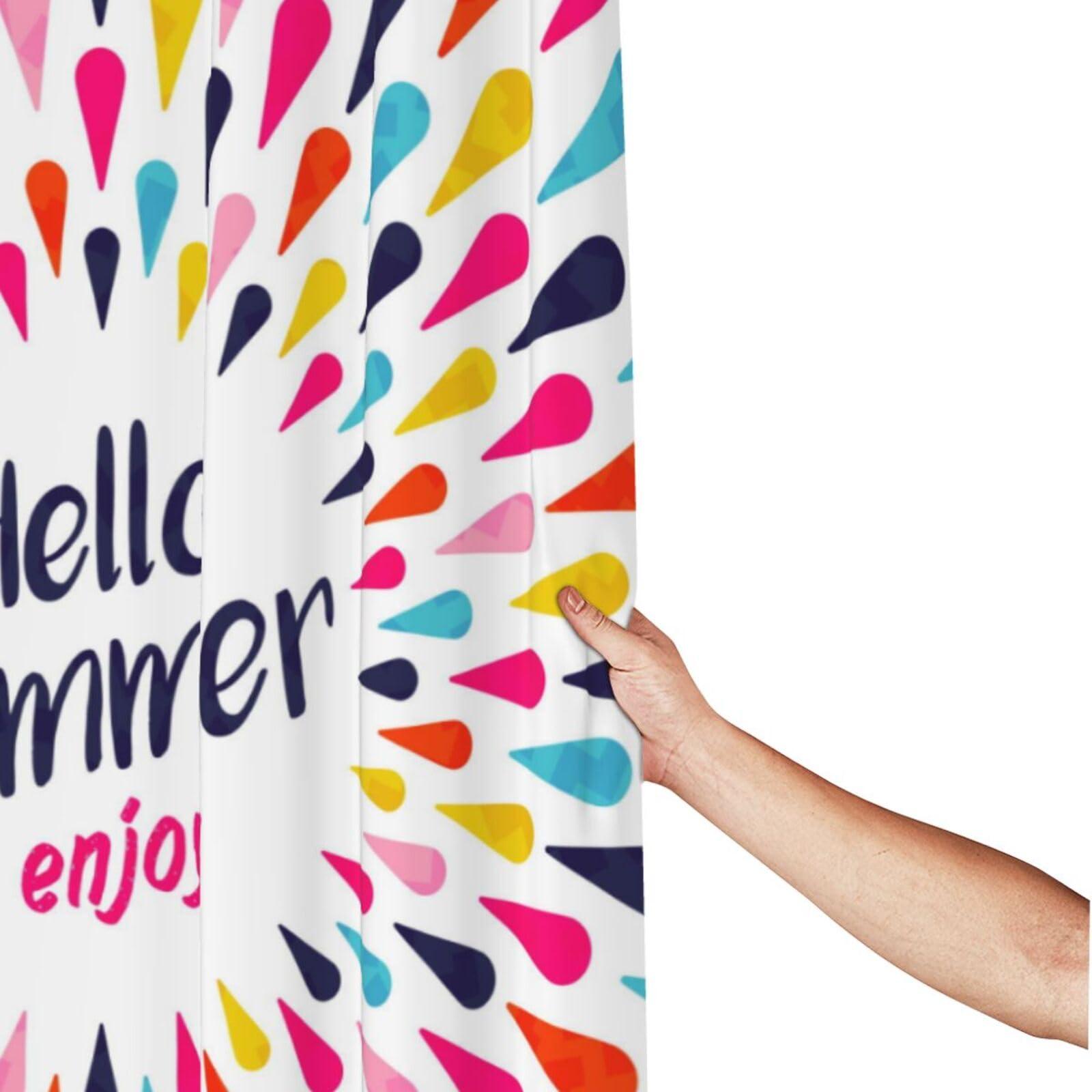 UIANG UIANG Animal,Shower Curtain with Hooks Fabric Set,Cartoon Ducks Swimming,Hotel Farmhouse Style Machine Washable,Yellow Green,60x72in