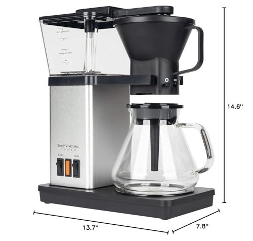 Simply Good Coffee SimplyGoodCoffee Coffee Maker / Coffee Machine. 8 Cup Automatic Drip Pour Over Coffee Brewer. Easy To Use, Durable Stainless, Gold Cup Standard
