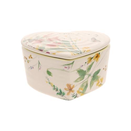 Pavilion Gift Company Pavilion Gift Company - You Are Amazing Ceramic Heart-Shaped Keepsake Box, Friend Gift, Best Friend Gift, Jewelry Keepsake Decorative Box, Jewelry Box For Mom, Daughter, Sister, Friend, 2 Count, Cream