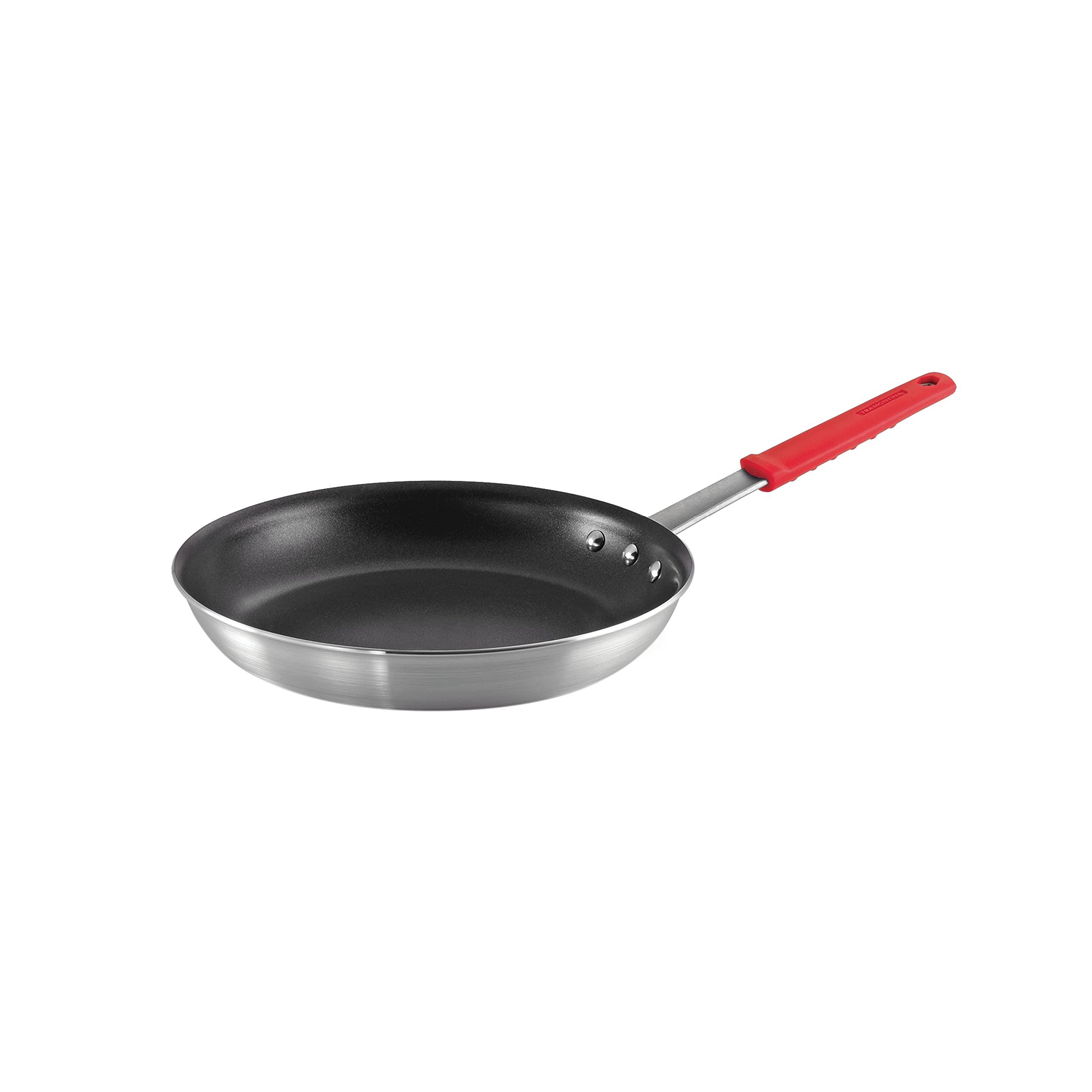 Tramontina Tramontina Professional 12-Inch Non Stick Large Frying Pan, Heavy-Gauge Aluminum Skillet with Reinforced Nonstick Coating, Red Handle, Dishwasher and Oven Safe