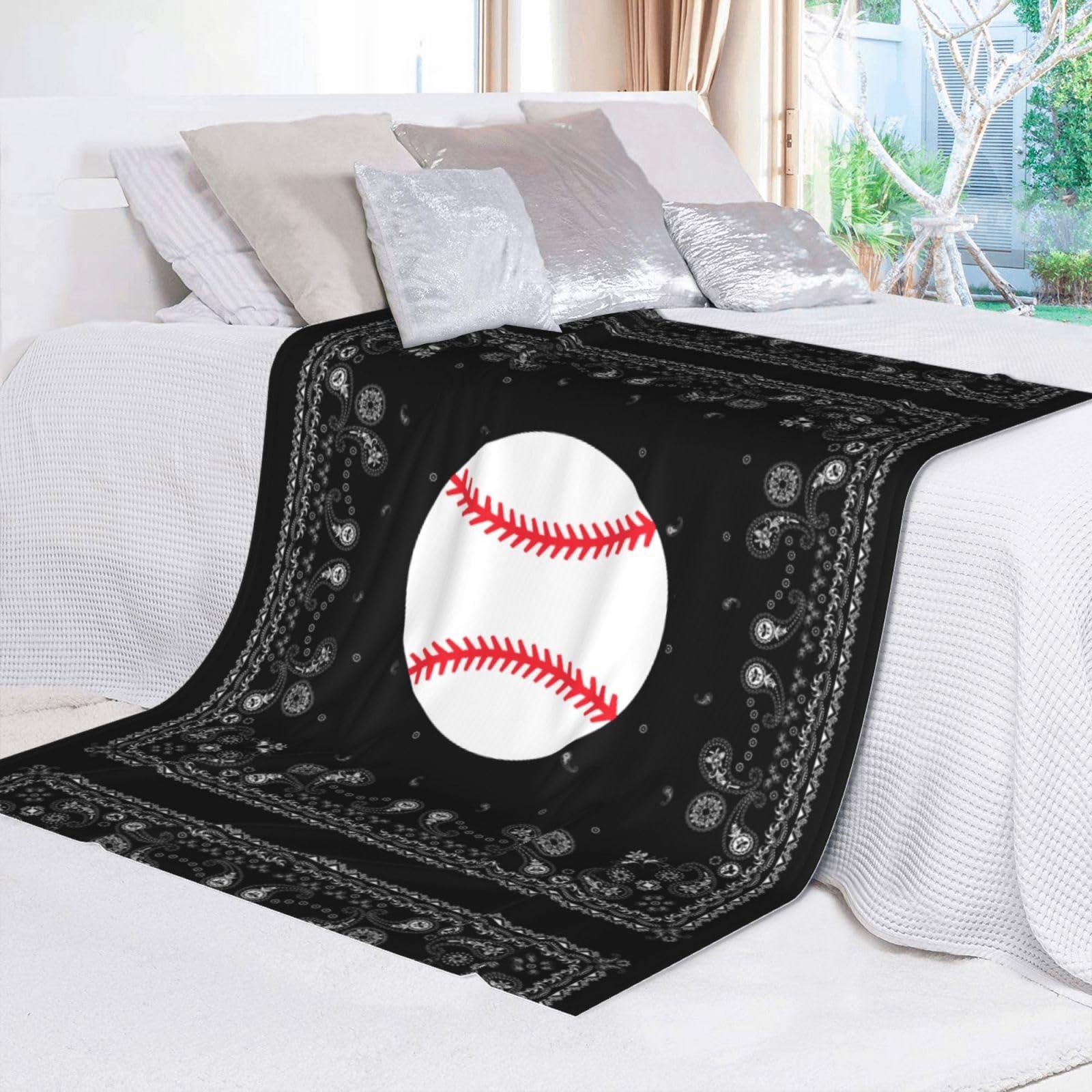 Vagilo Art Baseball Pattern Throw Blanket for Couch Sofa Or Bed Throw Size, Soft Fuzzy Plush Lightweight Blanket