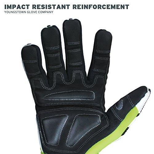 Youngstown Glove Company Youngstown Gloves Cut Resistant Titan XT Vibration & Impact Dampening Work Gloves For Men - Kevlar Lined, Puncture Resistant- Lime Green, Large