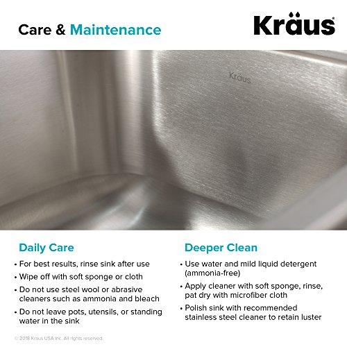 Kraus 15 inch Undermount Single Bowl 18 gauge Stainless Steel Kitchen Sink