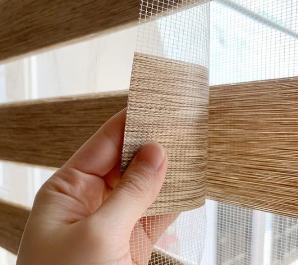 ARTISEE [Korean Blinds] ARTISEE Window Treatments Dual Shade Zebra Combi Customized Blinds Light Filtering Shades (Beige, W 72 inch)
