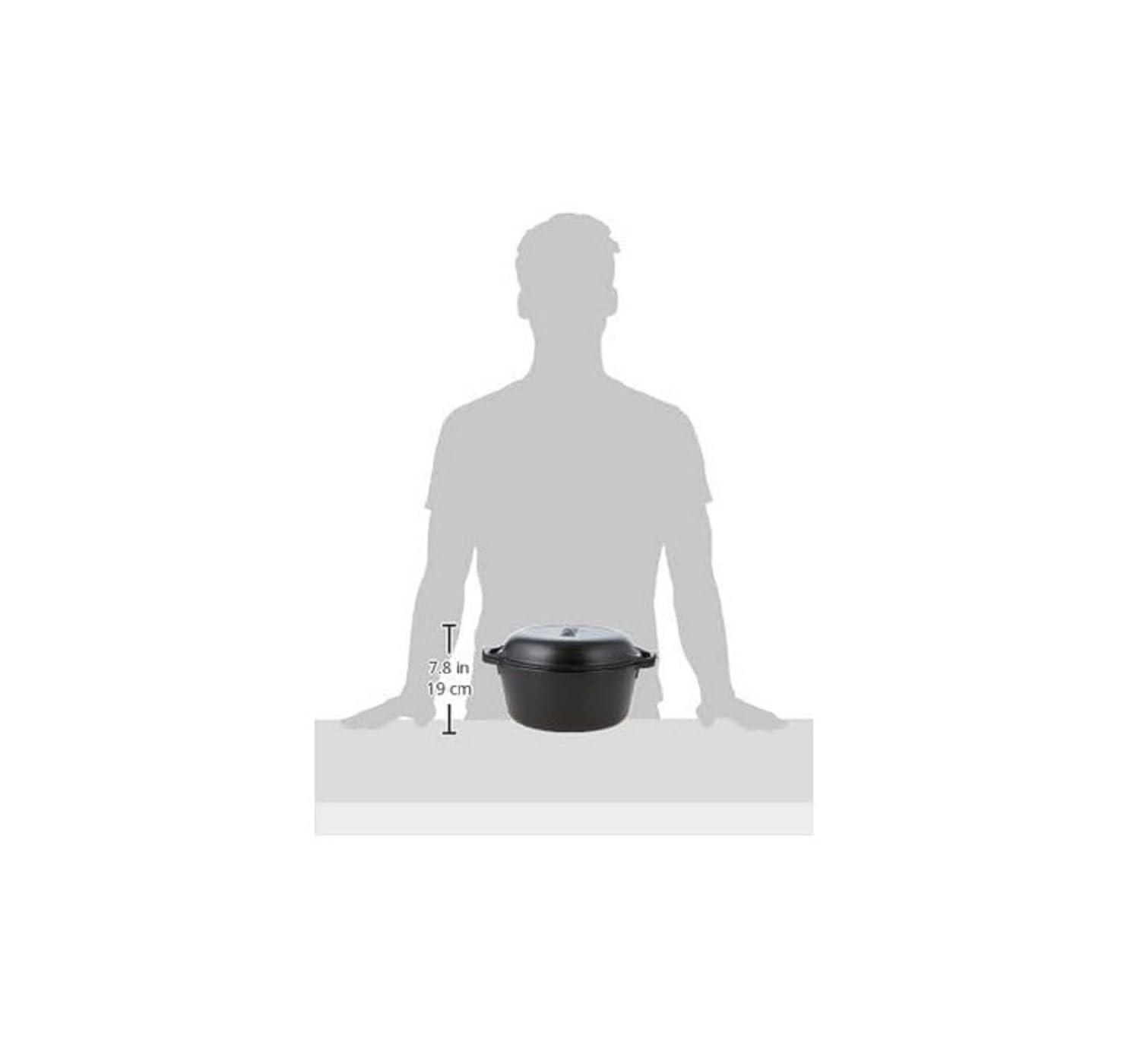 Lodge Lodge Pre-Seasoned Cast Iron Double Dutch Oven With Loop Handles, 5 qt