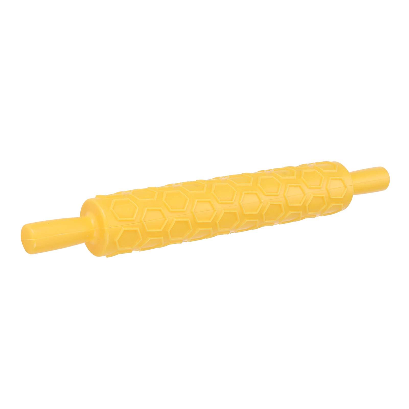 Milltrip Embossed Rolling Pin, Fondant Roller Plastic Handle Rolling Pin for Biscuits Pastry Cake Decoration(#2)