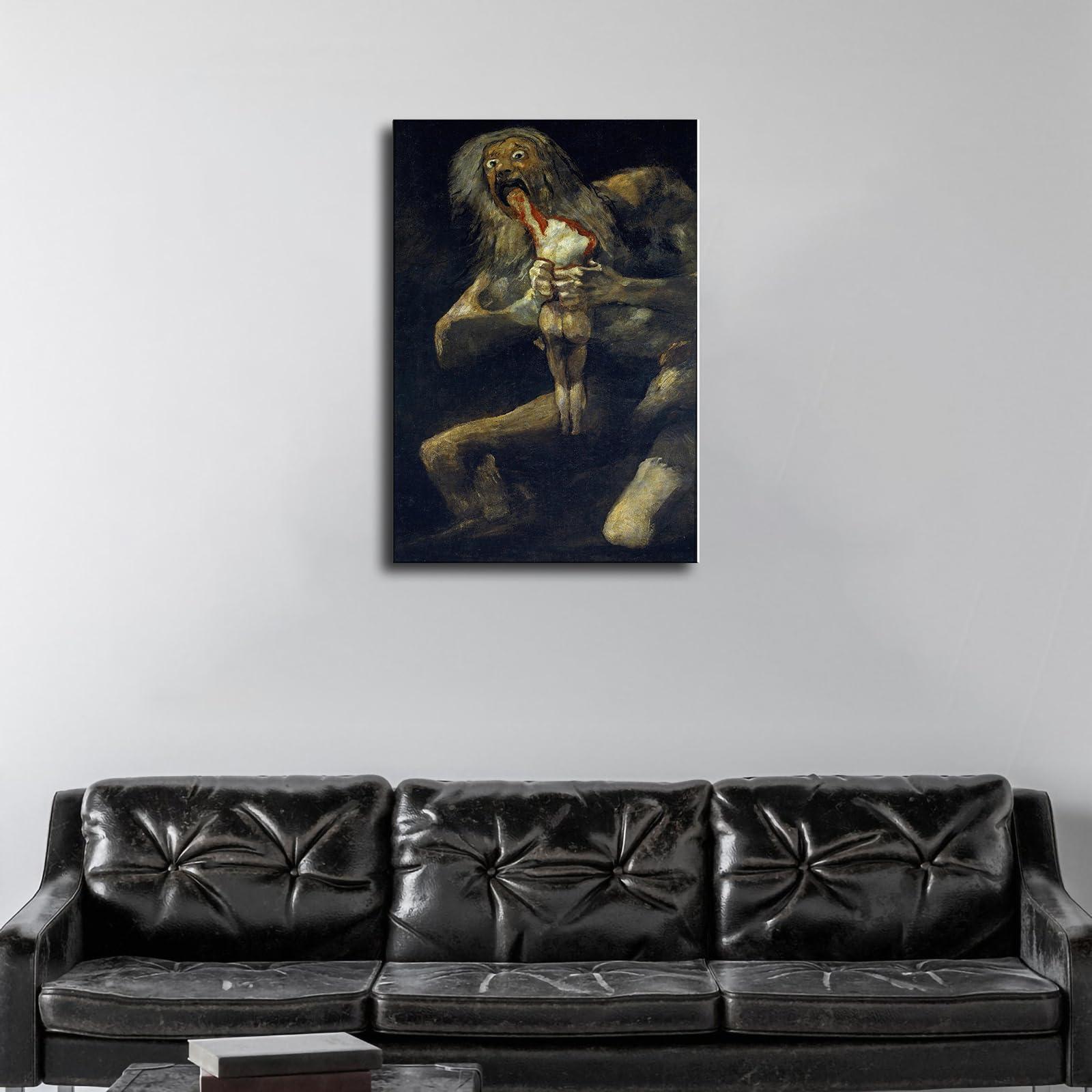 Zsqzsq Zsqzsq Francisco De Goya Poster - Saturn Devouring His Son Canvas Art Print - Modern Artwork Abstract Painting Cool Wall Decor for Bedroom Living Room Office (8 * 12,unframed)
