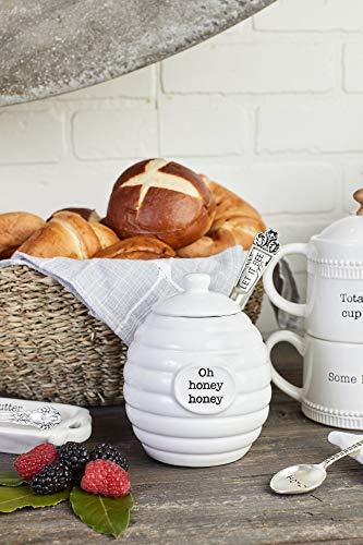 Mud Pie Mud Pie Honey Pot Serving Set, 4x3, White