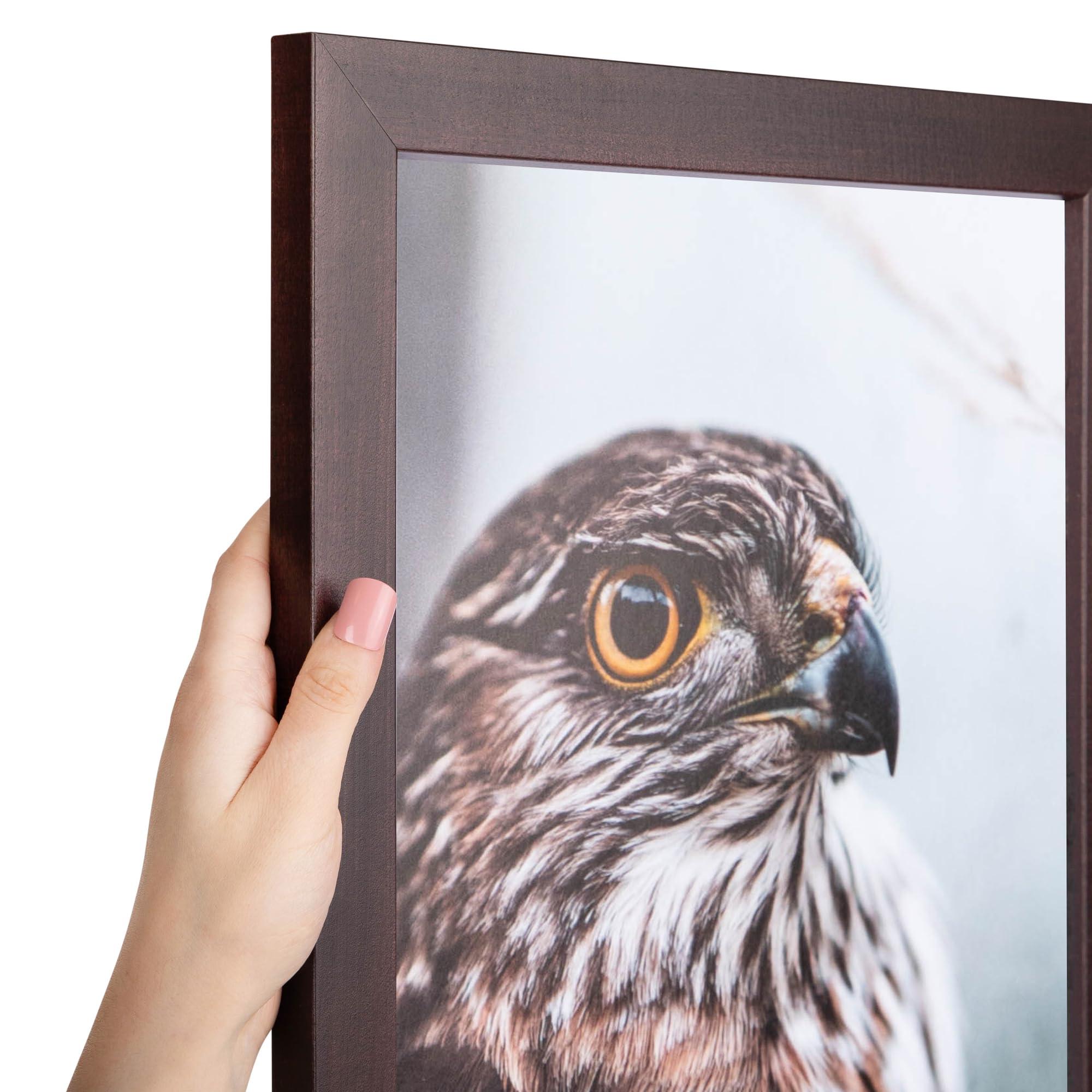 ArtToFrames ArtToFrames 10x13 CM / 3.94x5.12 INCH Red Picture Frame, This 1.25 Inch Custom Wood Poster Frame is Cherry - Comes with Regular Glass and Corrugated Backing (CMWOM0066-71206-YCHY-10x13)