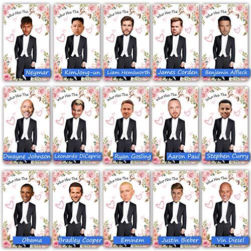 ukebobo ukebobo Floral Bridal Shower Games - Who Has The Groom Game - Scratch Off Celebrity Cards Tickets Bridal Shower Game - Funny Bachelorette Party Games
