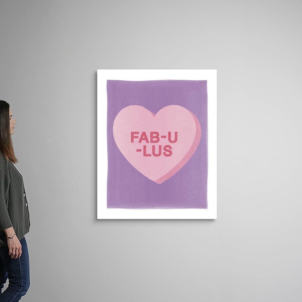 CANVAS ON DEMAND CANVAS ON DEMAND Valentine - Fab-U-Lus Canvas Wall Art Print by Inner Circle, Typography, Home Decor, Quote, Quotation Artwork, 36\"x45\"