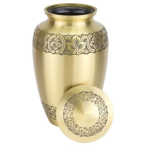 Silverlight Urns Elegant Gold Cremation Urn for Ashes, Brass, Gold Urn, Adult Sized Cremation Urn, 10 Inches High