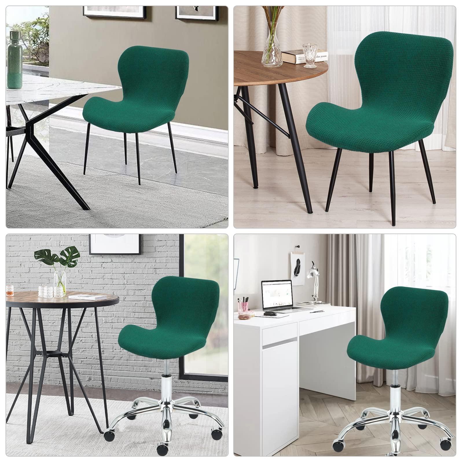 LOVEHOUGE Curved Stretch Bar Stool Covers, Kitchen Swivel Stools Slipcovers with Backrest Stretch Modern High Bar/Counter Chair Cover, for Short Dining Chair,D,2pack