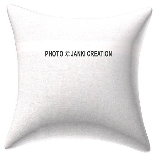 Janki Creation (white) Khanta Sofa Cushion Cover 16 X 16 Inch,Decorative Throw Pillow Cases Cushion Covers,Hippie Sofa Bohemian Pillow Throws Embroidery Cotton Cushion Covers,Living Room Decor Cotton Cushion Cover