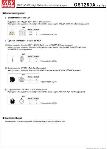MEAN WELL Meanwell GST280A24-C6P External Power Adaptor - 280W 24V 11.67A