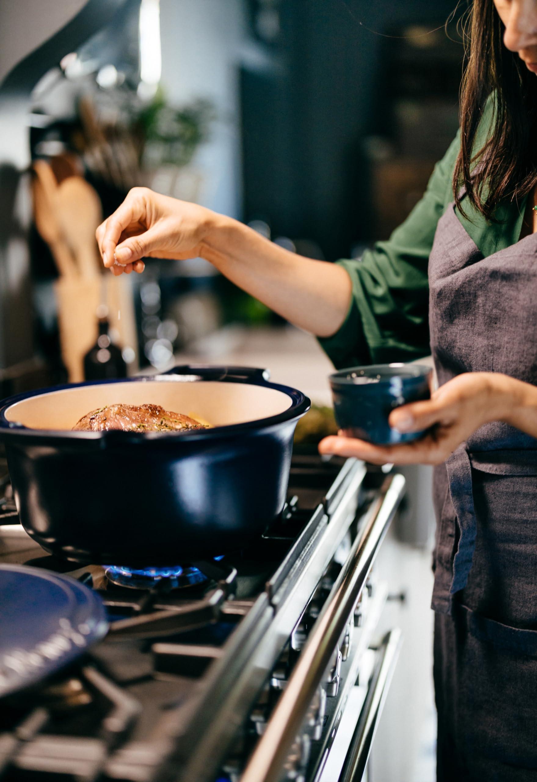 Emile Henry USA Emile Henry Made in France SUBLIME Ceramic 4 qt. Round Dutch Oven, Indigo