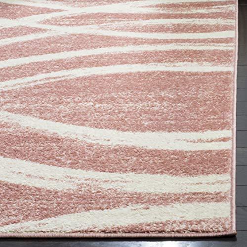 Safavieh SAFAVIEH Adirondack Collection 6\' Square Rose / Cream ADR125Z Modern Wave Distressed Non-Shedding Living Room Bedroom Dining Home Office Area Rug