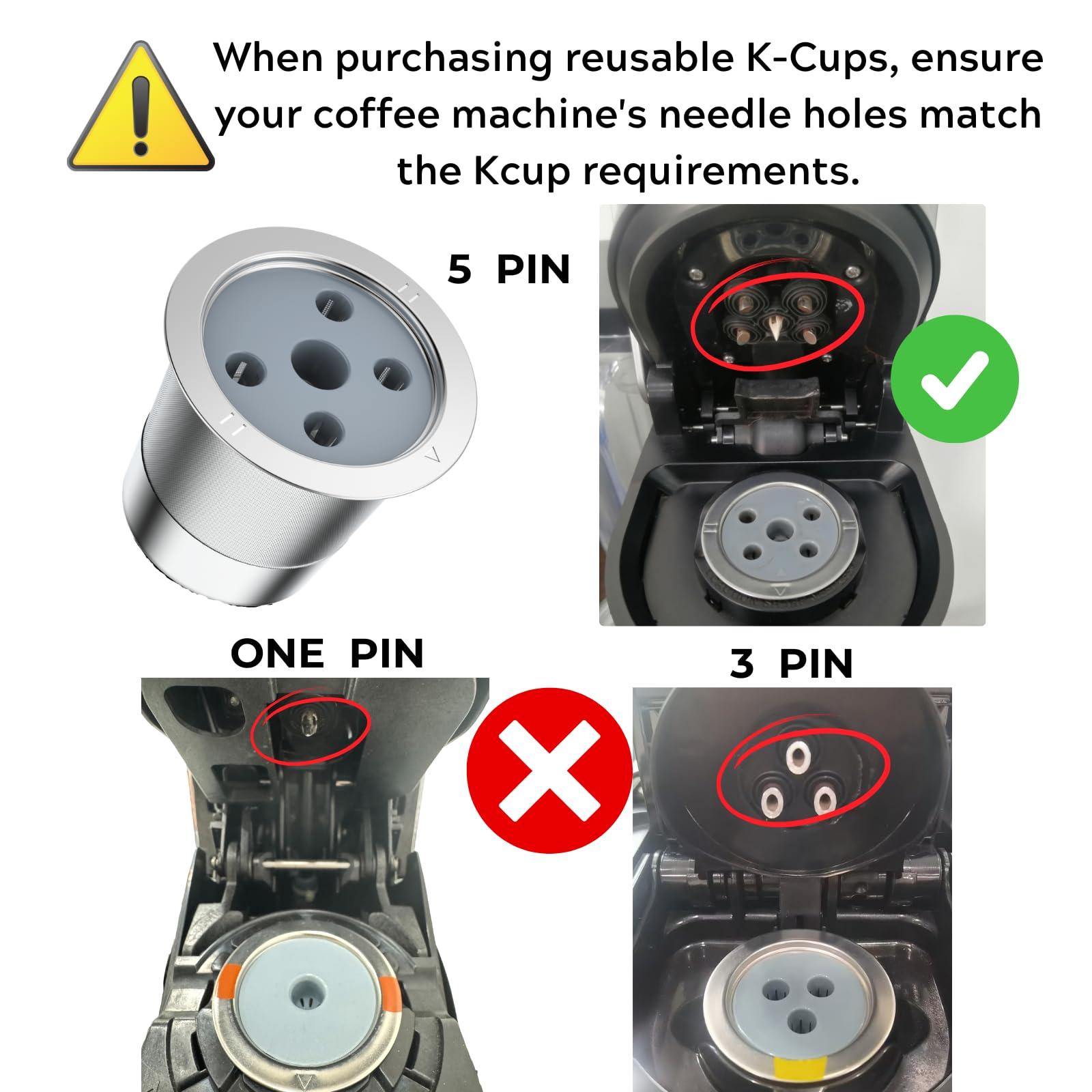 NOALTO Reusable K Cups for ke K Supreme | Refillable K cups with Adapter for ke K Supreme (Plus) Coffee Maker (4 pack)