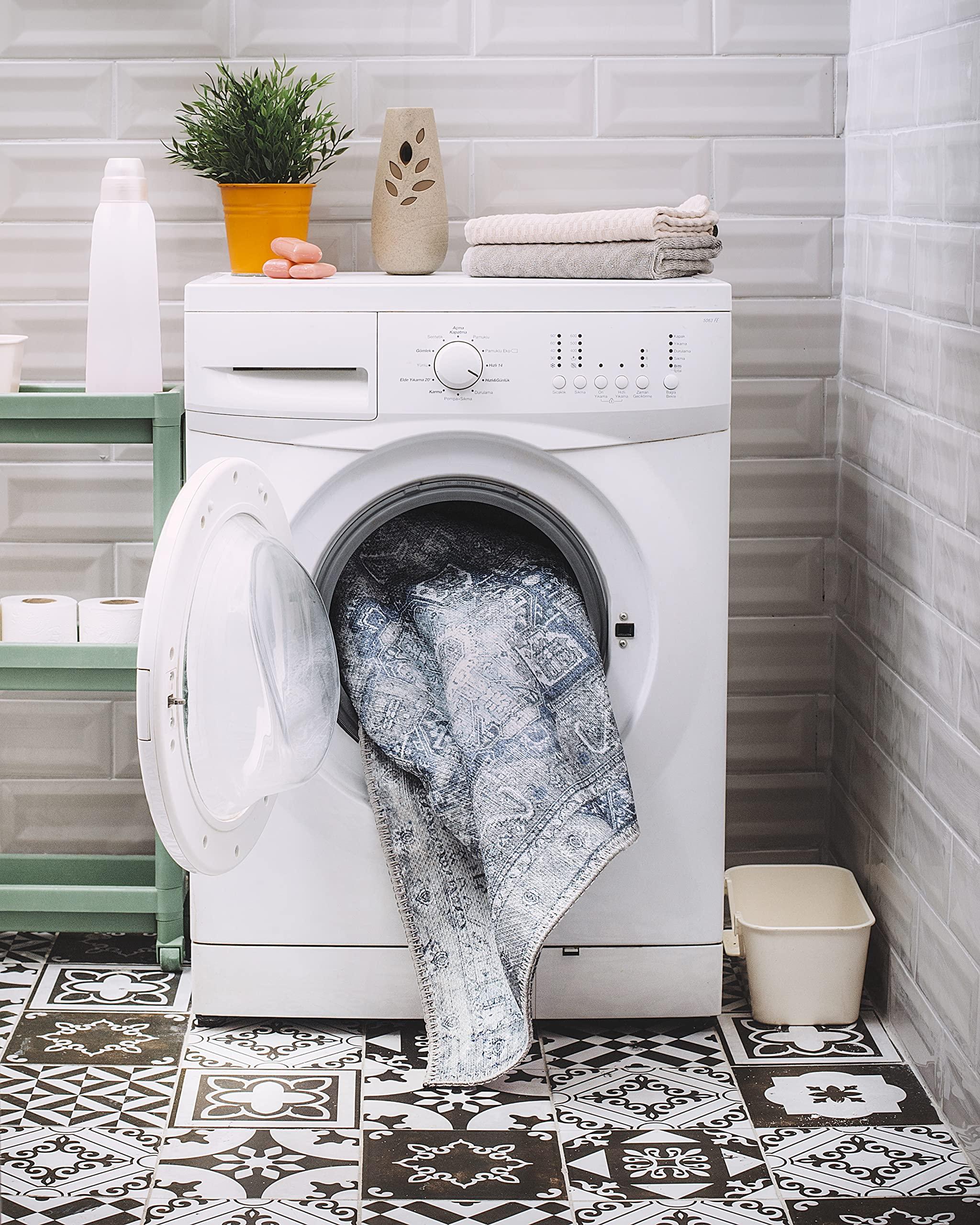 RugOver RugOver Machine Washable Area Rug, Pet-Friendly and Non-Slip Indoor Carpet for Kitchen, Bathroom, Living Room, Home Floor Decoration(Seal/Space, 6'3" x 9'6")