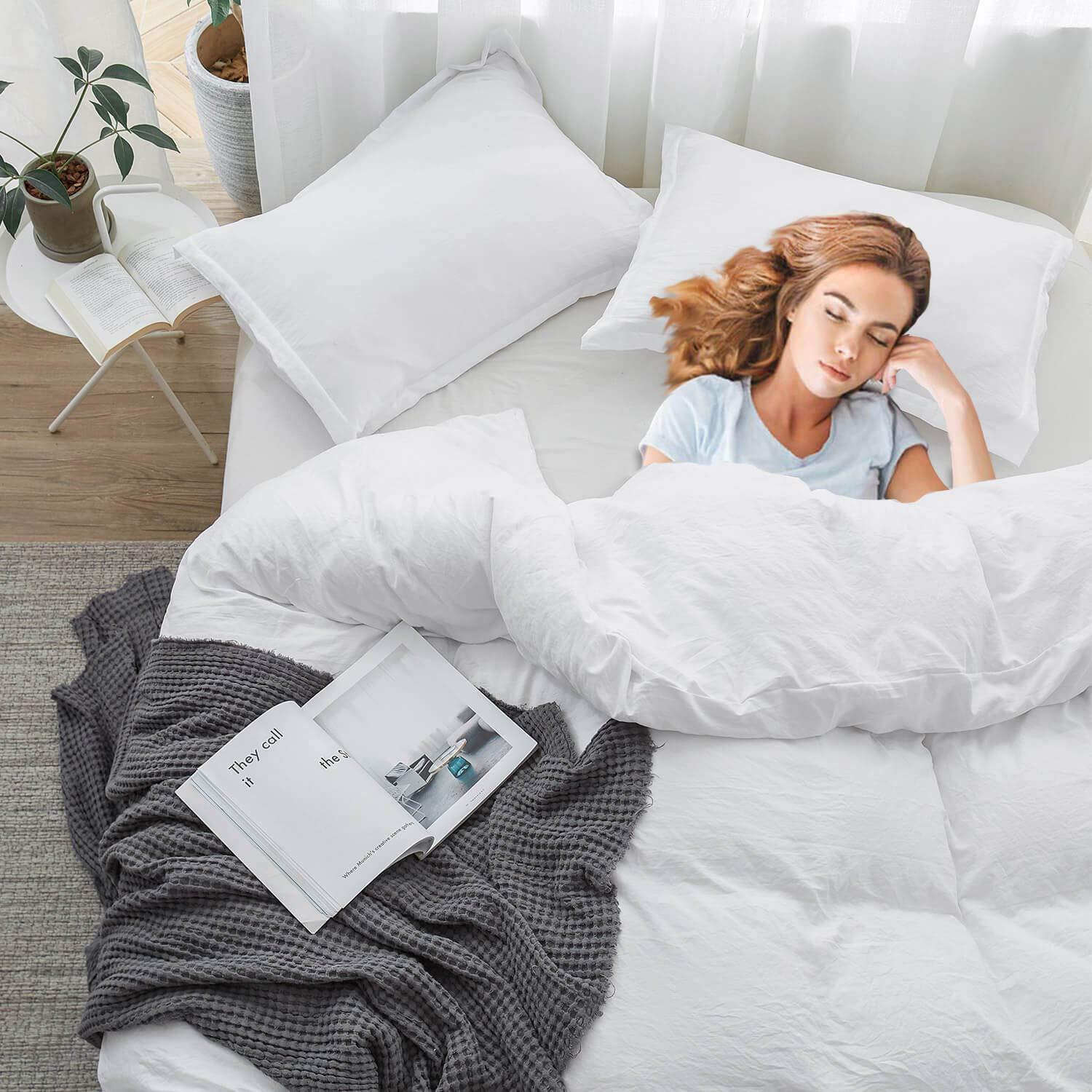 Cotton Home 100% Supima Cotton Duvet Cover, 1 Pieces 500-TC Luxury Soft Bedding Set with Zipper Closure, Oversize Queen (98 x 98), Navy Blue Stripe