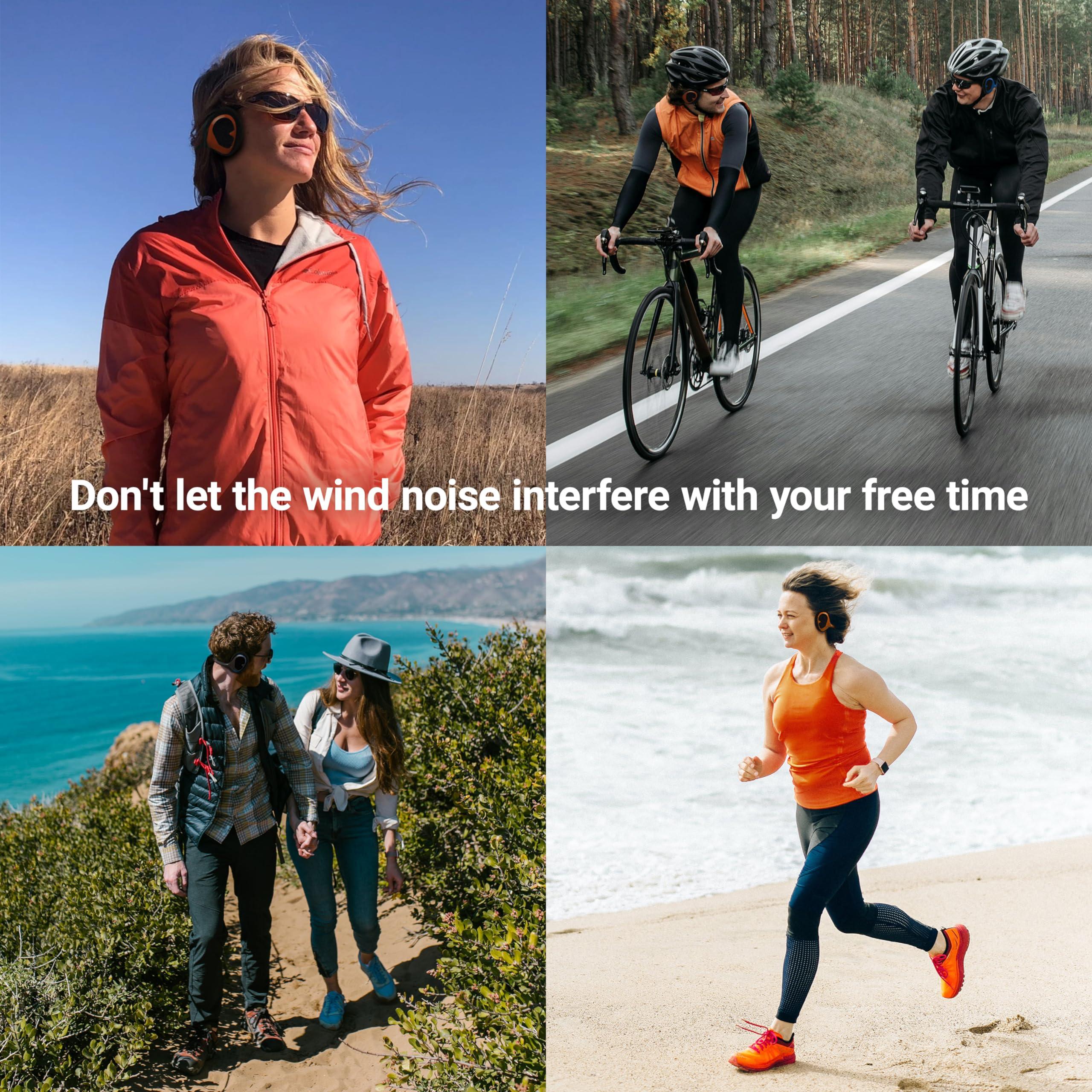 Windfree Cyclist Wind Deflector Ear Muffs for Noise Reduction Earmuffs, Cycling Ear Wind Deflectors for Ear Wind Protection, Sensory Headphones for Hearing Aids Users Tinnitus Over-Ear Headphone (White)