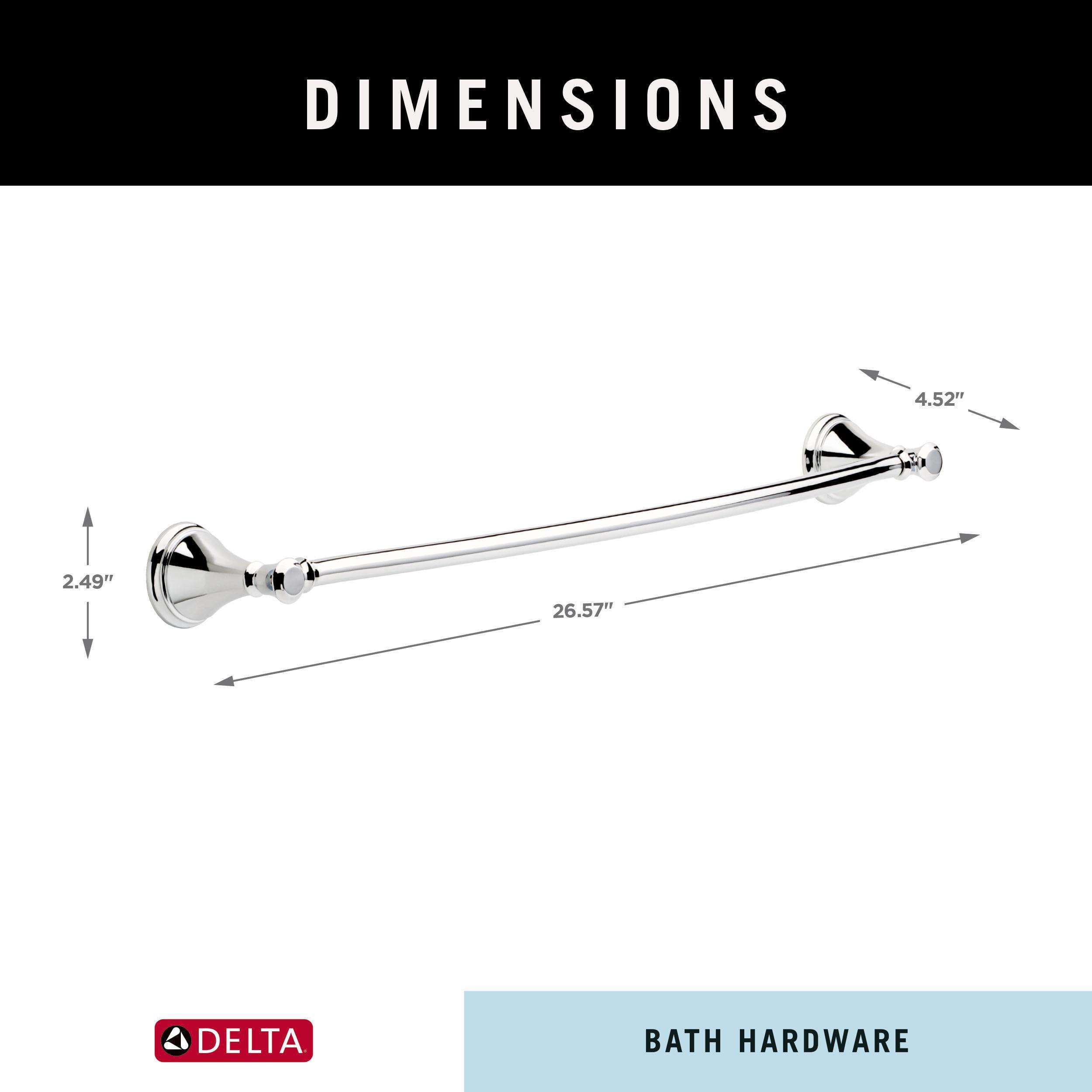 DELTA FAUCET DELTA FAUCET 79724 Cassidy 24-in Wall Mount Towel Bar Bath Hardware Accessory in Polished Chrome