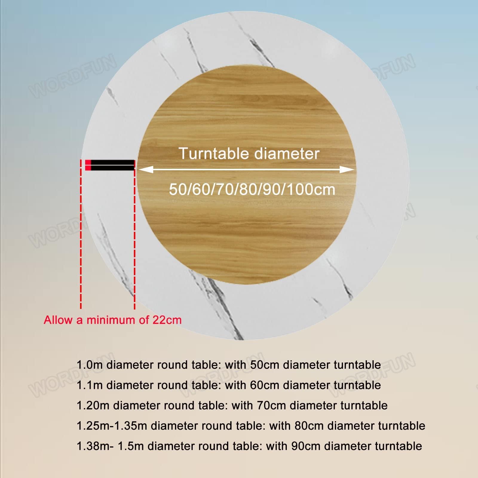 WORDFUN 60/70/80cm Lazy Susan Turntable, Wood Dining Table Turntable, Rotating Serving Tray, Round Table Service Tray, Tabletop Organizer, 360 Rotating Board, Easy To Share Food ( Color : F , Size : 70cm-28i