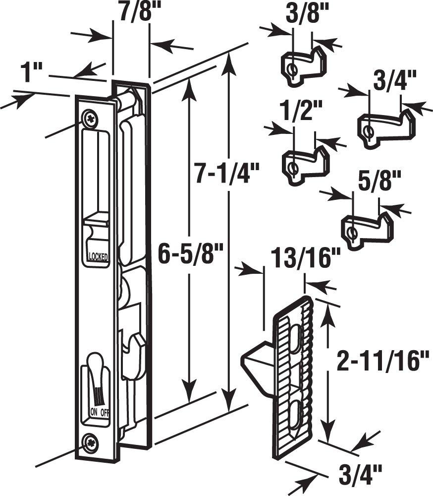 PRIME-LINE Prime-Line C 1033 Diecast Keyed Patio Sliding Door Handle Set for 1 In. to 1-1/8 In. Thick Sliding Glass Doors, Black (Single Pack)