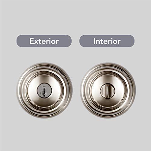 Baldwin Baldwin Alcott, Entry Door Knob Handle with Keyed Lock Featuring SmartKey Re-key Technology and Microban Protection, in Satin Nickel