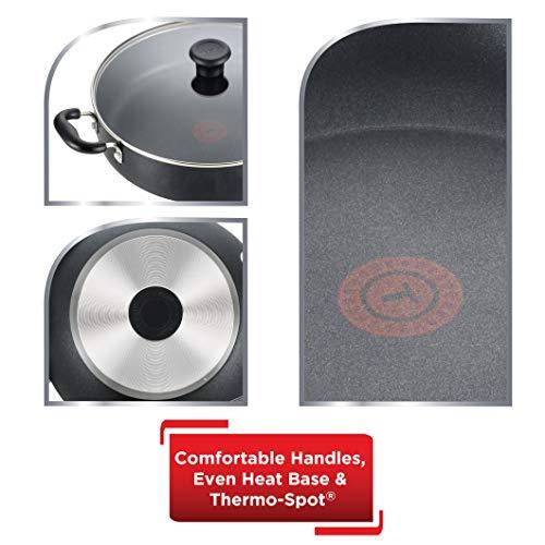 T-fal T-fal Specialty Nonstick Saute Pan with Glass Lid 5 Quart, Oven Broiler Safe 350F, Cookware, Deep Frying Pan with Handle, Skillet, Kitchen, Pots and Pans, Dishwasher Safe, Black