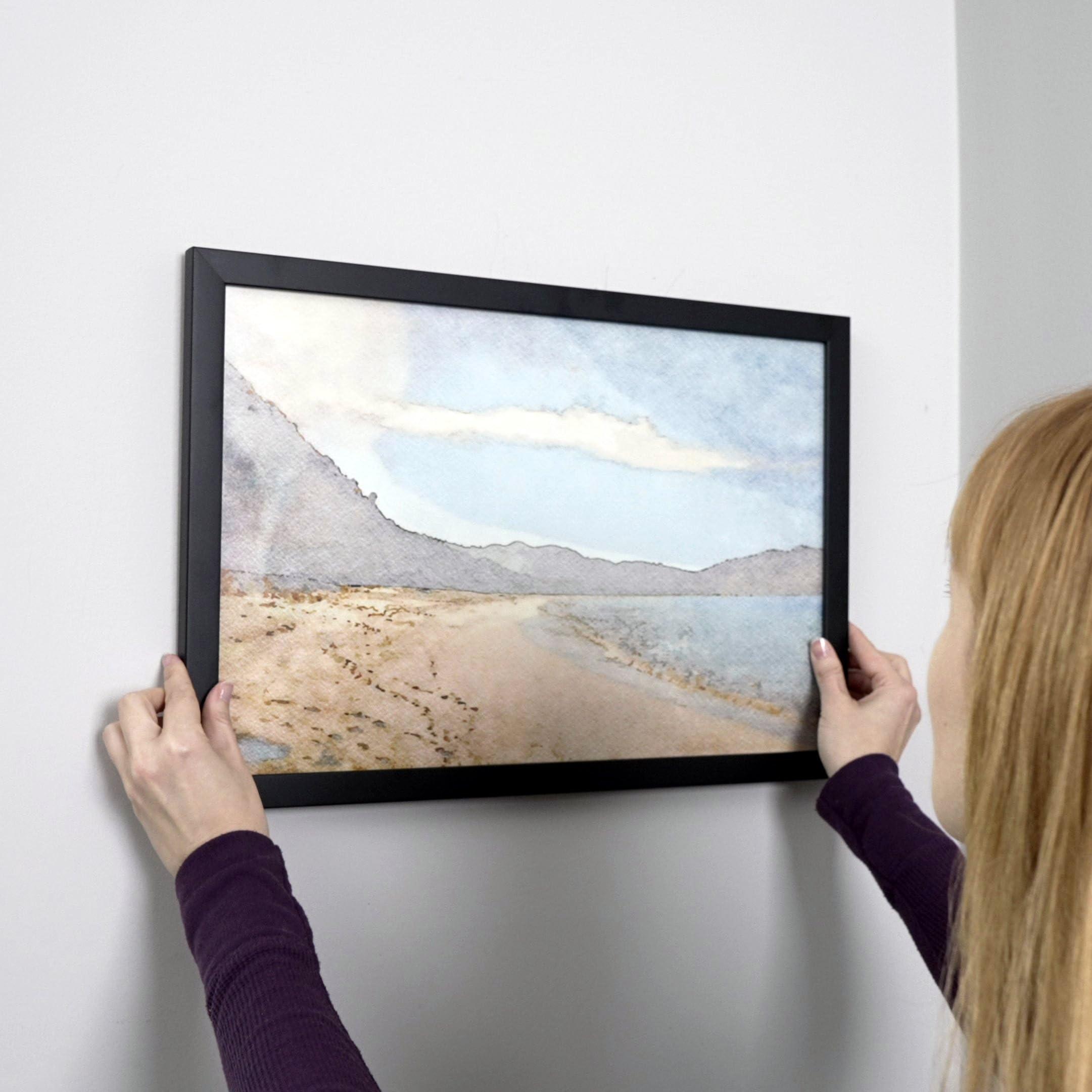 CustomPictureFrames.com 27x26 Frame Black Real Wood Picture Frame Width 0.75 Inches | Interior Frame Depth 0.5 Inches | Noir Classique Mid Century Photo Frame Complete with UV Acrylic, Foam Board Backing & Hanging Hardware