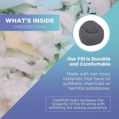 Bean Products Bean Products Comfy Bean Small Cotton Bean Bag Chair | Filled w/Polystyrene Beads & CertiPUR Foam | 31L x 33W x 20H | 15lbs | Perfect for Adults, Teens & Kids | Available in 2 Sizes | Indigo